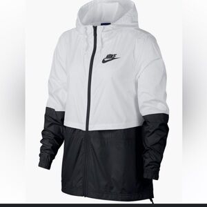 Nike Black and White Hooded windbreaker 3X mens